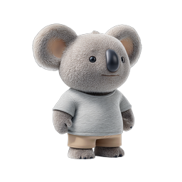 Cute Koala Character Icon - Adorable 3D Animal Mascot