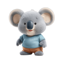 Cute Koala Character Icon - 3D Rendered Mascot