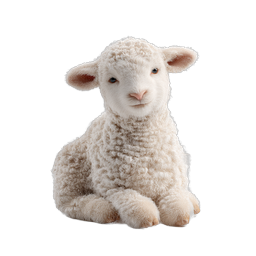Cute Baby Lamb Icon - Realistic Fluffy Sheep