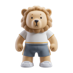 可愛いライオンアスリートの 3D キャラクターアイコン