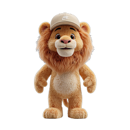 Cute Lion Character with Cap | 3D Cartoon Mascot Icon