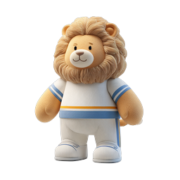 Cute Lion Character Icon for Children’s Designs