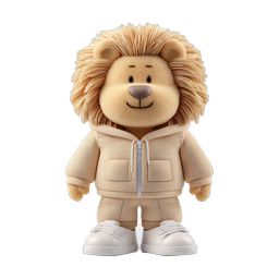 Cute Lion Icon in Hoodie for Kids' Projects