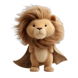 Icône de peluche lion fluffy mignonne | Adorable personnage 3D