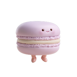Cute Macaron Character Icon - Kawaii Pastry Mascot