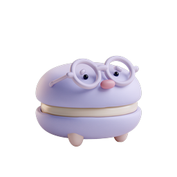 Cute Macaron Character Icon - Adorable 3D Clay Style