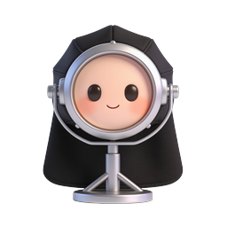 Cute Microphone Character Icon - 3D Rendered Audio