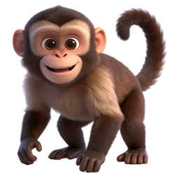 Cute Monkey Icon - Playful Animal Illustration