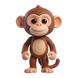 Adorable Cartoon Monkey Icon for Kids