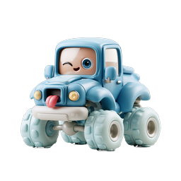 Cute 3D Monster Truck Cartoon Icon for Kids and Apps