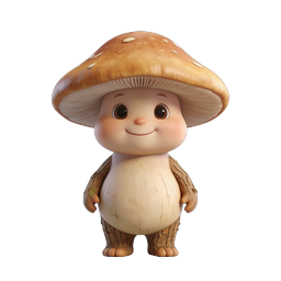 Cute Mushroom Character - 3D Rendered Toadstool Mascot