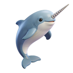Cute Narwhal Icon for Kids and Education