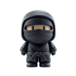 Cute Ninja Character 3D Icon for Games and Apps