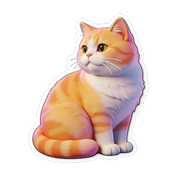 Cute Orange Tabby Cat Sticker Icon | Cute Pet Illustration