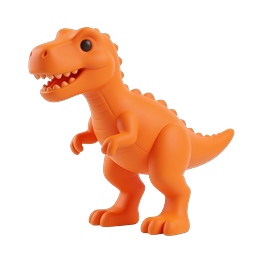 Cute Orange Dinosaur 3D Icon - Clay Style T-Rex