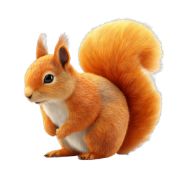 Cute Orange Squirrel Realistic Animal Icon