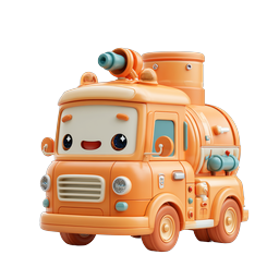 Icône de camion-citerne orange mignon en dessin animé