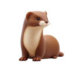Cute 3D Otter Icon - Adorable Wildlife Character Design