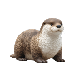 Cute Otter Icon - Adorable 3D Wildlife Illustration