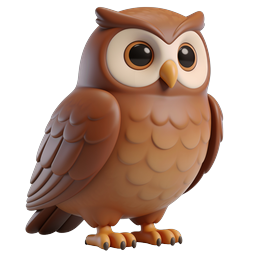 Cute 3D Owl Character Icon | Adorable Bird Mascot
