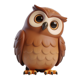 Cute Owl Icon - Adorable Cartoon Animal Illustration