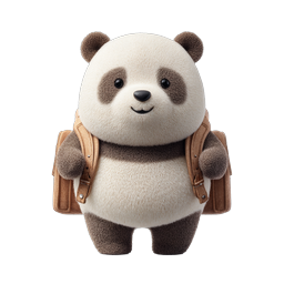 Cute Panda with Backpack - Adorable 3D Character Icon