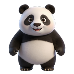 Ícone de personagem de panda cartoon 3D fofo | Mascote de vida selvagem