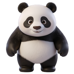 Süßes 3D-Cartoon-Panda-Charakter-Icon