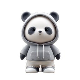 Cute Panda Character 3D Icon | Adorable Hoodie Mascot