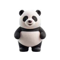 可愛い 3D パンダキャラクターアイコン - 愛らしいカートゥーンベア