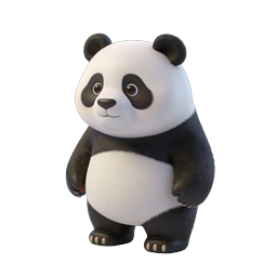 Cute 3D Panda Character Icon - Adorable Animal Mascot