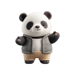 Cute 3D Panda Character Icon - Adorable Animal Mascot
