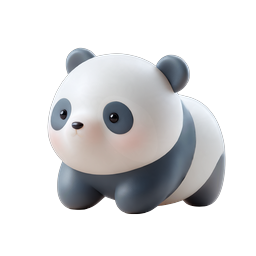 Cute 3D Clay Panda Character Icon