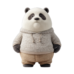 Cute 3D Panda Character in Cozy Hoodie Illustration