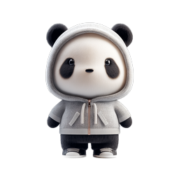Süßer Panda-Hoodie-Maskottchen - Niedliches 3D-Charakterdesign-Icon