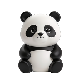Cute 3D Panda Icon - Adorable Clay-Style Bear
