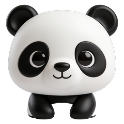 Cute 3D Panda Icon - Adorable Animal Character Design