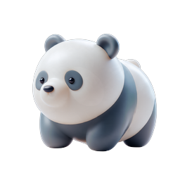 Cute 3D Panda Icon - Adorable Clay-Style Animal