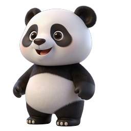 Cute Panda Icon for Kids and Nature Projects