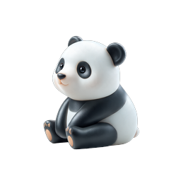 Cute 3D Panda Icon - Adorable Clay Style Baby Panda