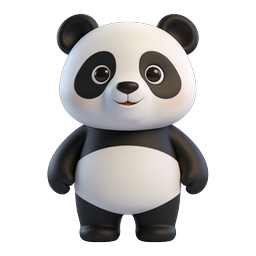 Ícone de Panda 3D Fofo - Personagem de Desenho Animado Adorável