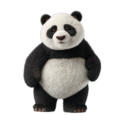 Cute Panda Icon - Fluffy Cartoon Character