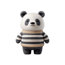 Cute Panda in Knit Sweater Character Icon