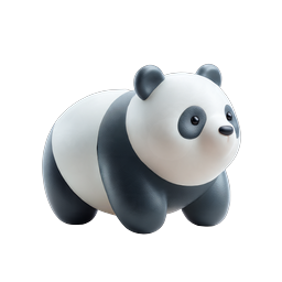 Ícone de brinquedo de panda 3D fofo | Personagem de panda adorável