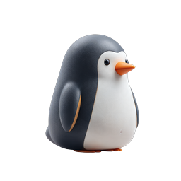 Cute 3D Penguin Character Icon - Adorable Arctic Bird