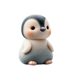 Adorable 3D Baby Penguin Character Icon | Cute Animal