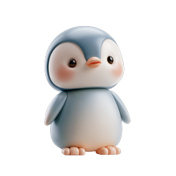 可爱 3D 企鹅角色图标 - 萌系 Kawaii 吉祥物
