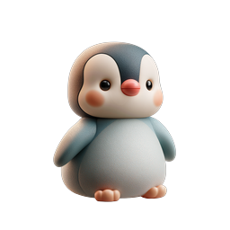 Adorable 3D Penguin Character Icon - Cute Kawaii Style