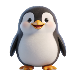 Cute 3D Penguin Character Icon - Adorable Clay Style