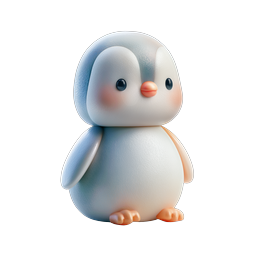 Icône 3D de personnage de pingouin de dessin animé mignon